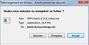 Téléchargement et exécution de pdfcreator